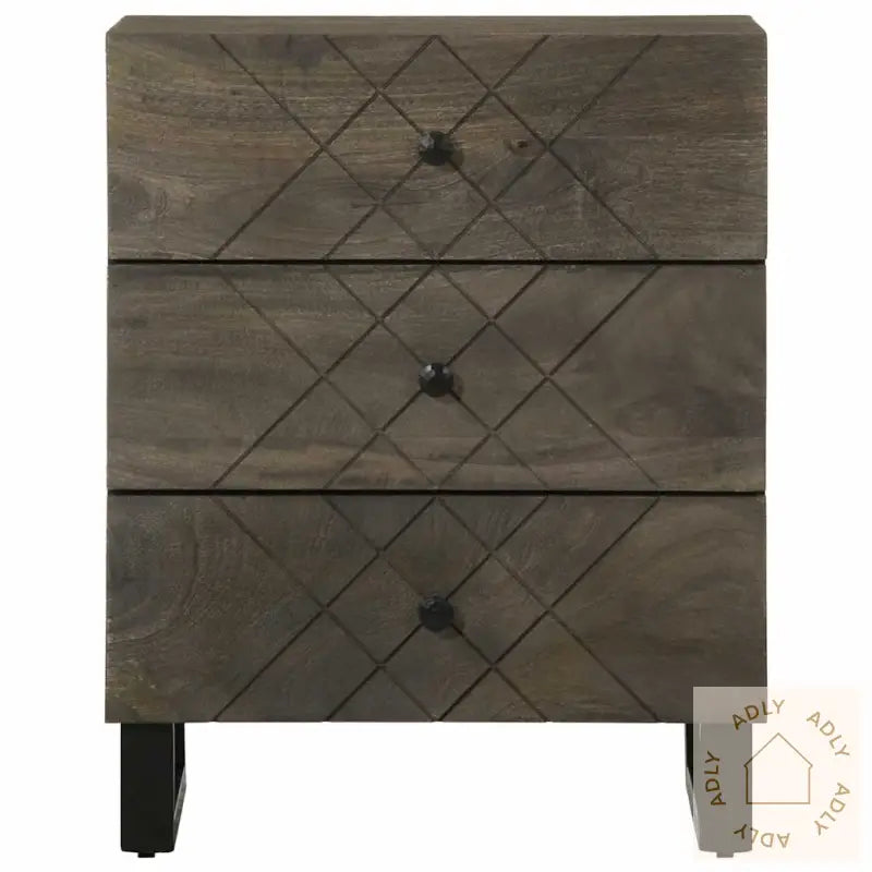 Nattbord Svart 50X33X62 Cm Heltre Mango