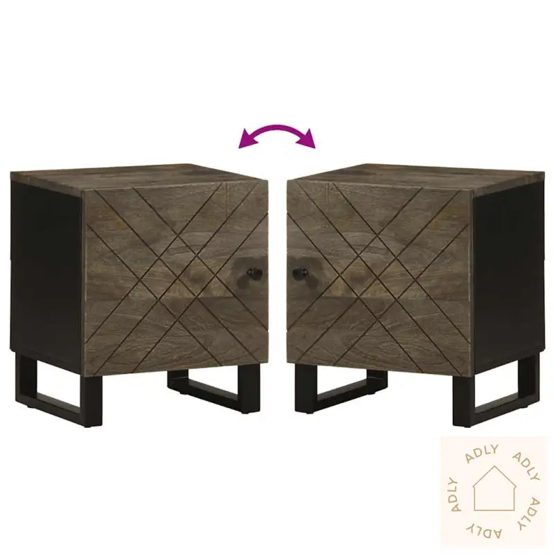 Nattbord 2 Stk Svart 40X33X46 Cm Heltre Mango