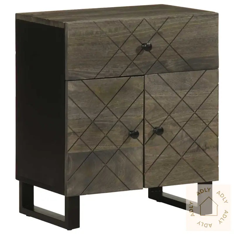 Nattbord Svart 50X33X60 Cm Heltre Mango