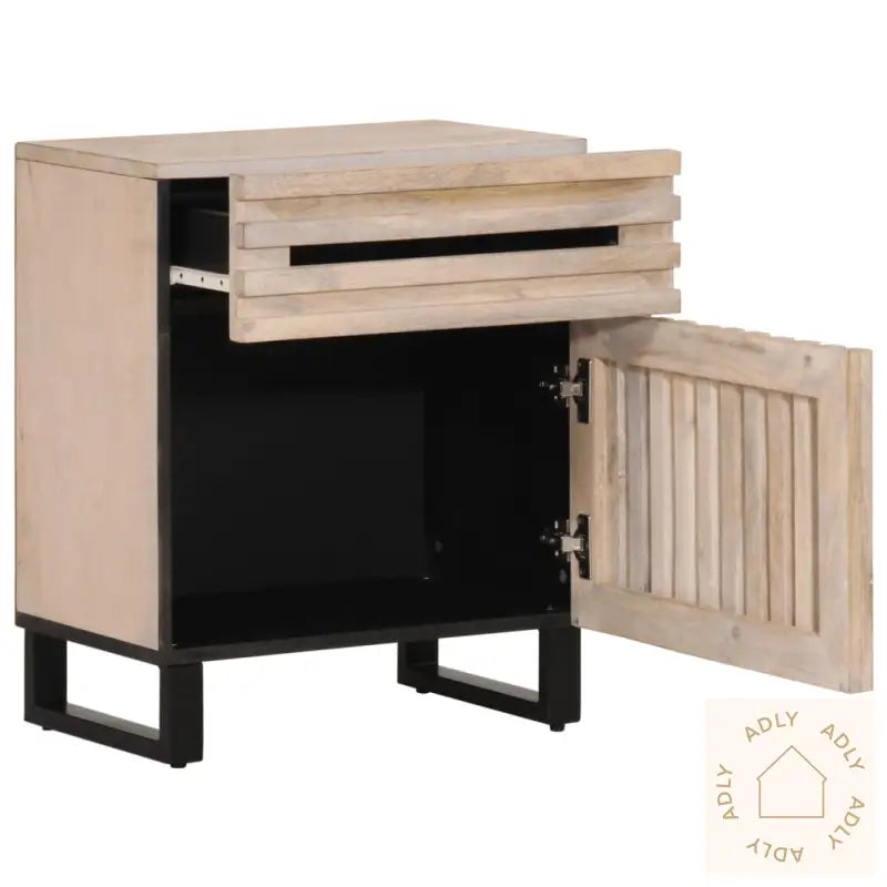 Nattbord Hvit 50X34X60 Cm Heltre Mango