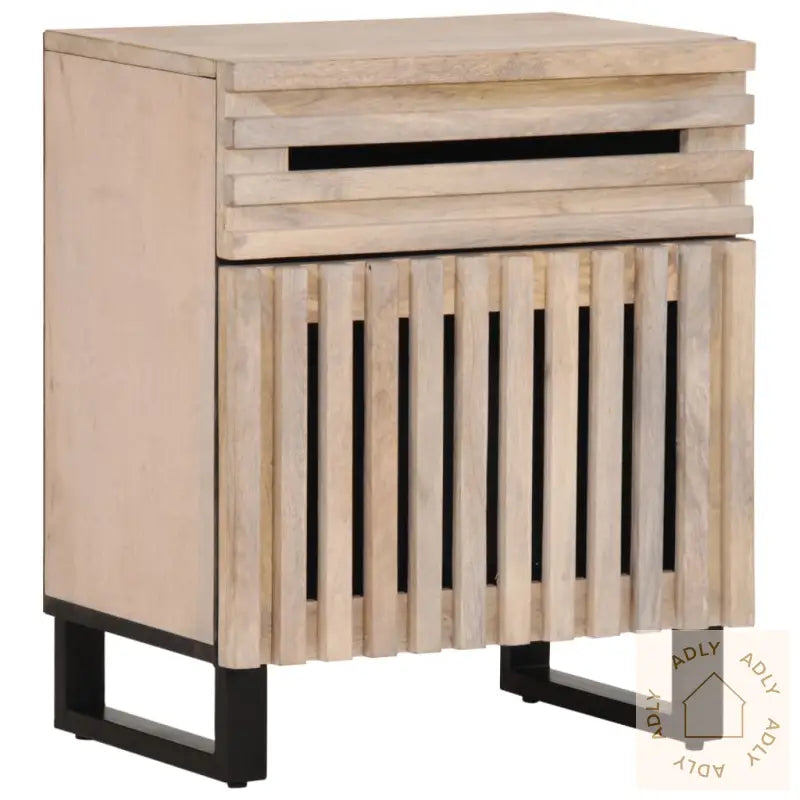 Nattbord Hvit 50X34X60 Cm Heltre Mango