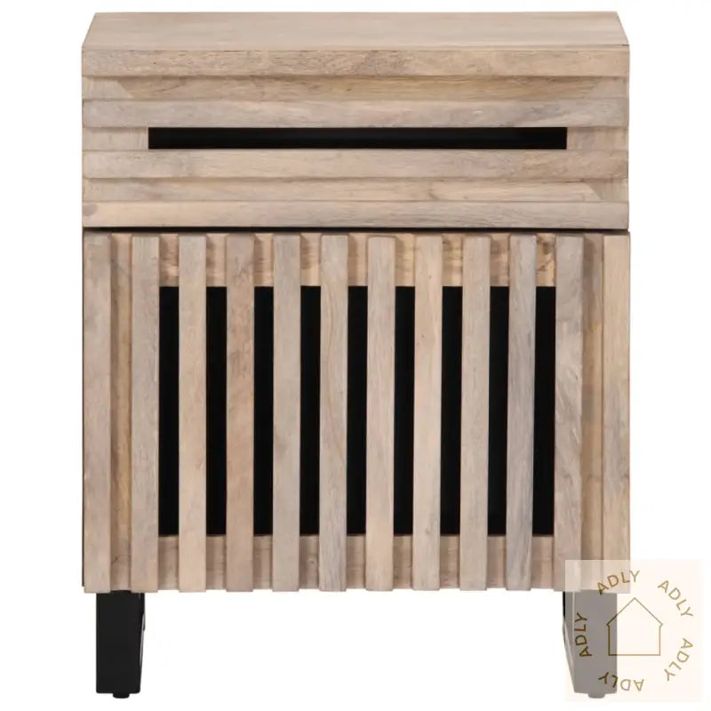 Nattbord Hvit 50X34X60 Cm Heltre Mango
