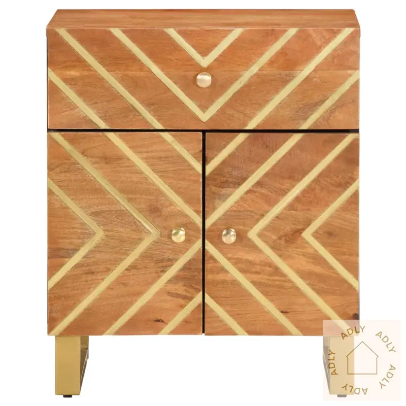 Nattbord Brun Og Svart 50X33X60 Cm Heltre Mango