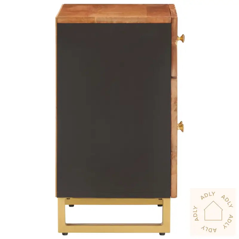 Nattbord Brun Og Svart 50X33X60 Cm Heltre Mango