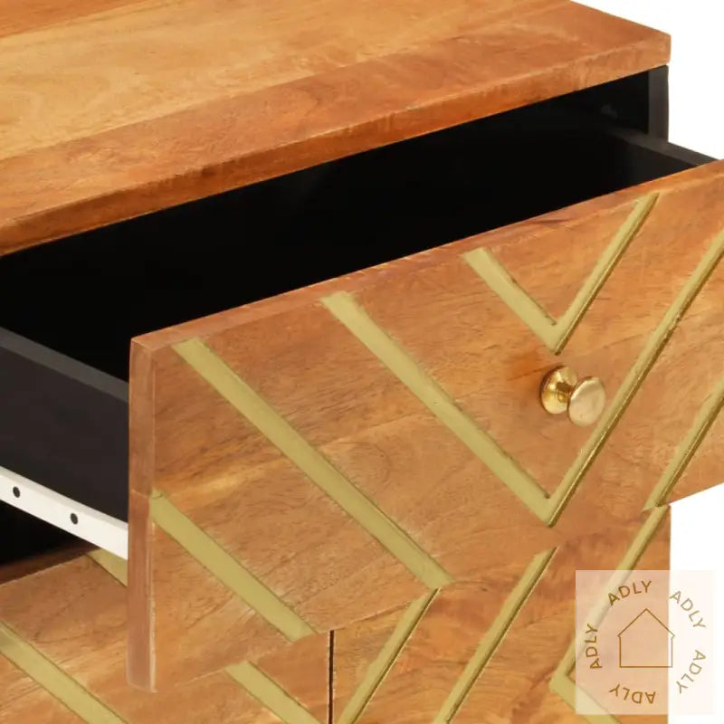 Nattbord Brun Og Svart 50X33X60 Cm Heltre Mango