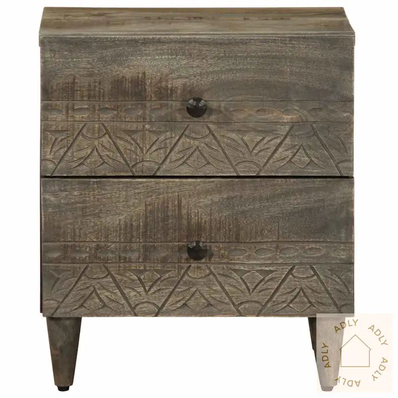 Nattbord 2 Stk Lysegrå 40X33X46 Cm Heltre Mango