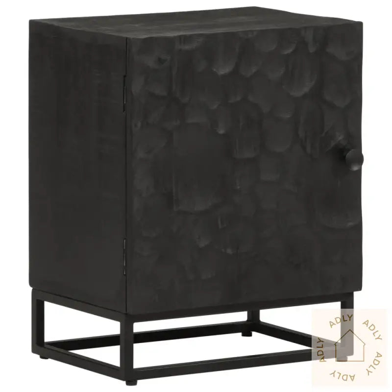 Nattbord Svart 40X30X50 Cm Heltre Mango Og Jern