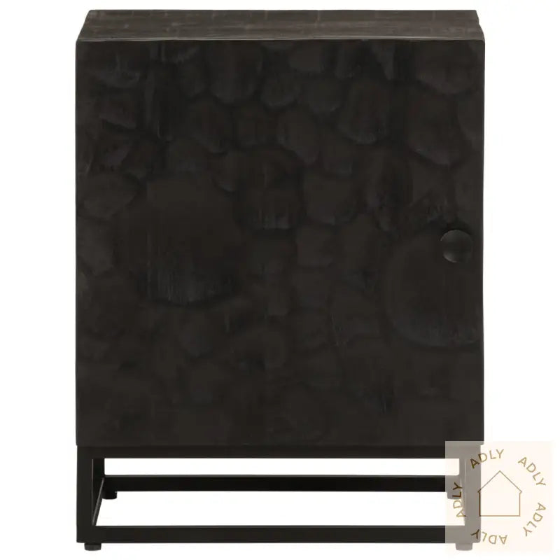 Nattbord Svart 40X30X50 Cm Heltre Mango Og Jern