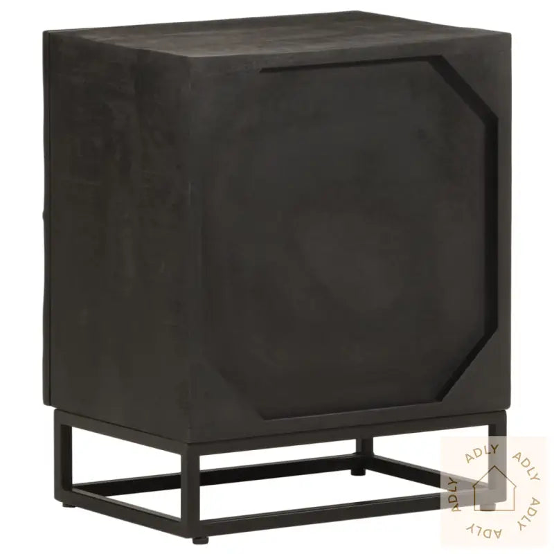 Nattbord Svart 40X30X50 Cm Heltre Mango Og Jern