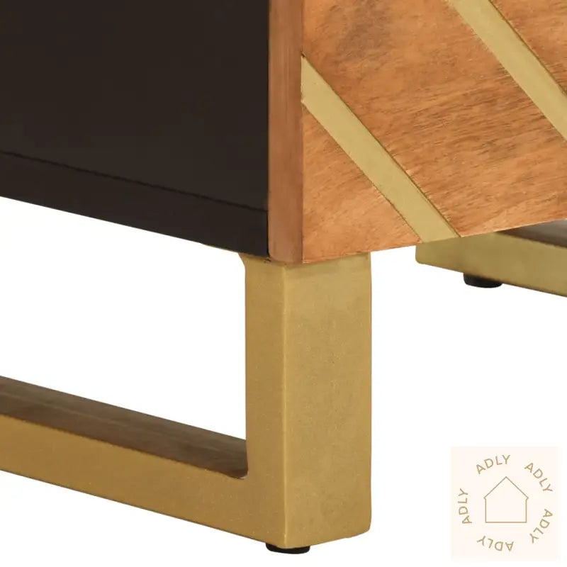 Nattbord 2 Stk Brun Og Svart Heltre Mango