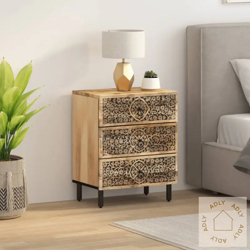 Nattbord 50X33X60 Cm Heltre Mango
