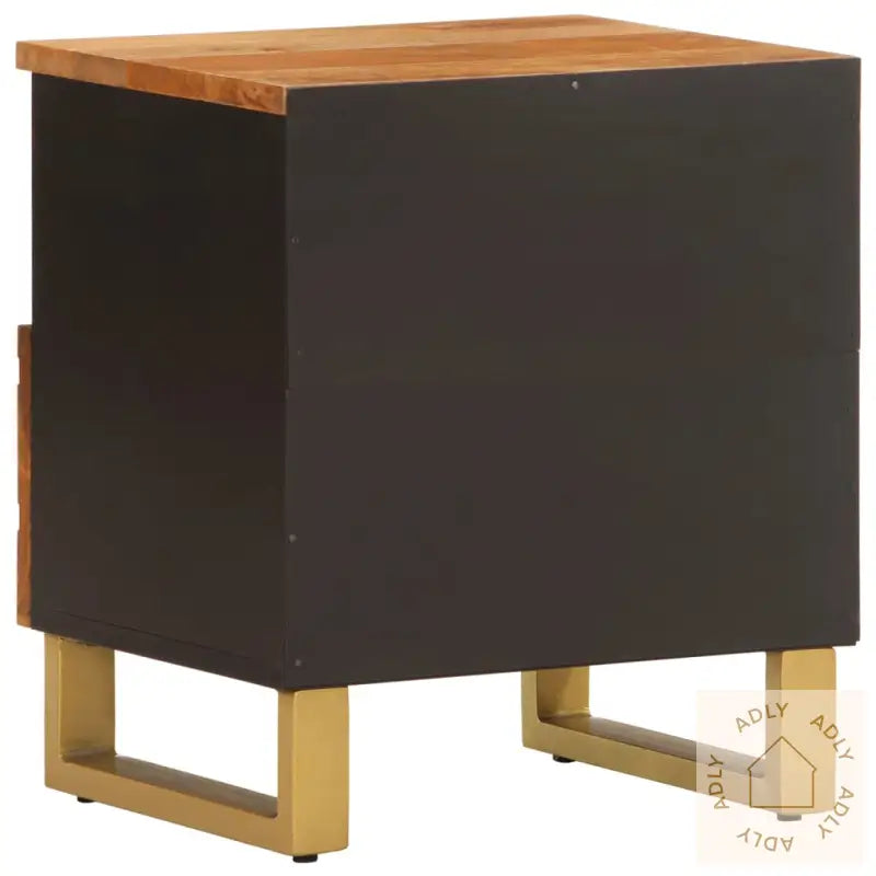 Nattbord 2 Stk Brun Og Svart Heltre Mango