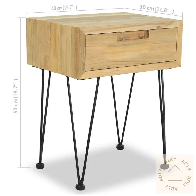 Nattbord 2 Stk 40X30X50 Cm Heltre Teak
