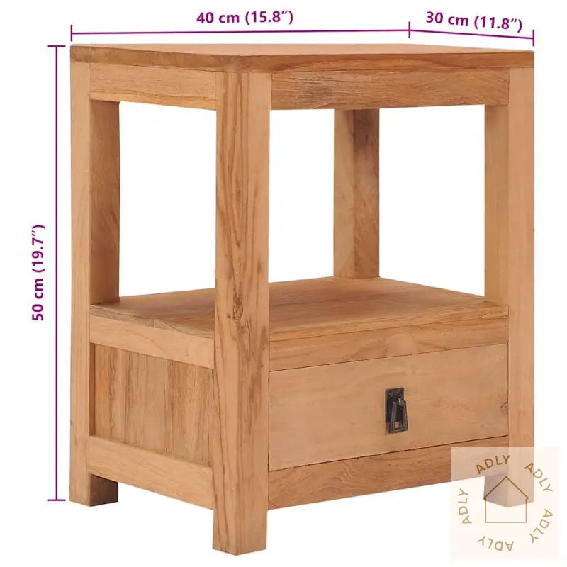Nattbord 40X30X50 Cm Heltre Teak