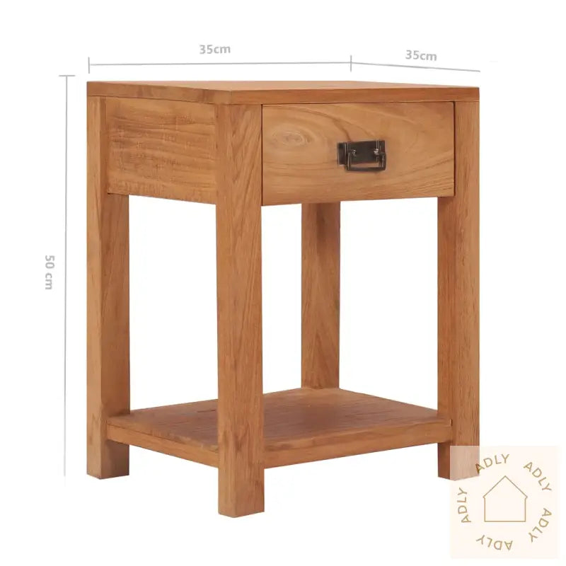 Nattbord 35X35X50 Cm Heltre Teak