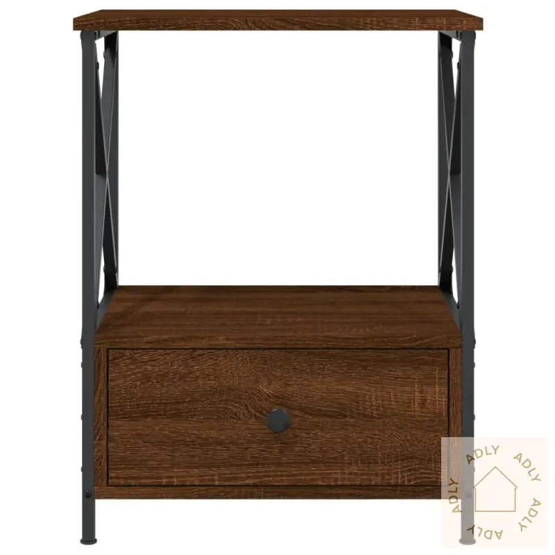 Nattbord 2 Stk Brun Eik 50X41X65 Cm Konstruert Tre