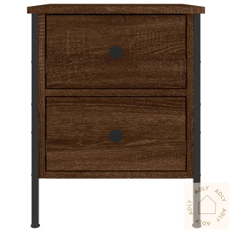 Nattbord 2 Stk Brun Eik 40X42X50 Cm Konstruert Tre
