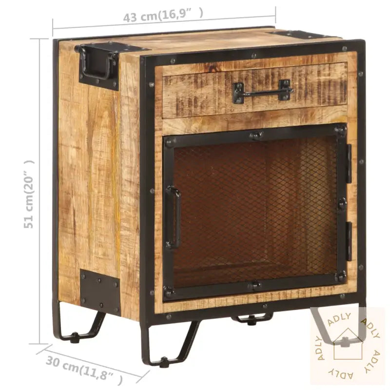 Nattbord 43X30X51 Cm Grov Heltre Mango