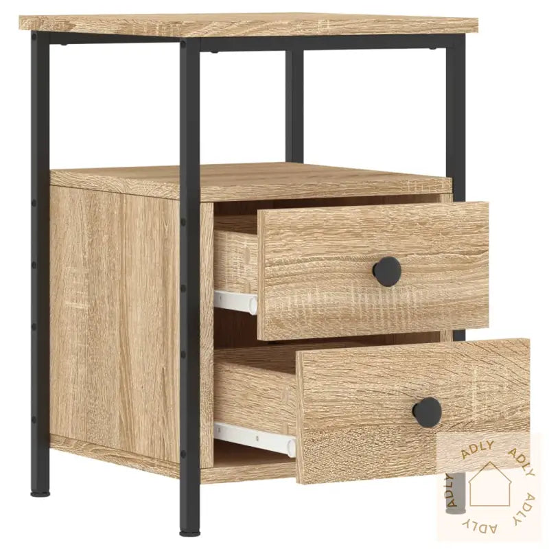 Nattbord 2 Stk Sonoma Eik 34X35,5X50 Cm Konstruert Tre