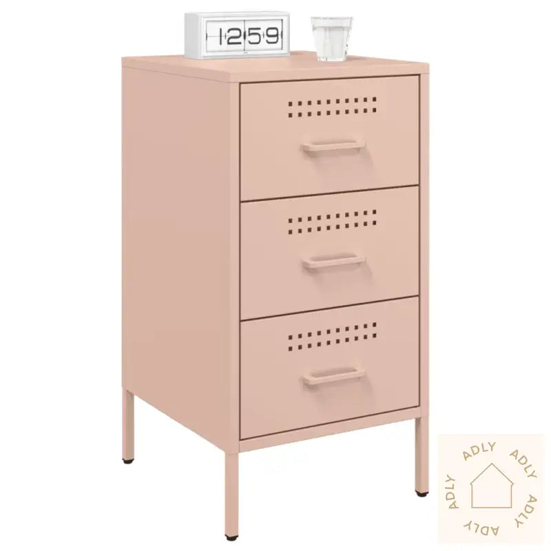 Nattbord 2 Stk Rosa 36X39X68 Cm Stål