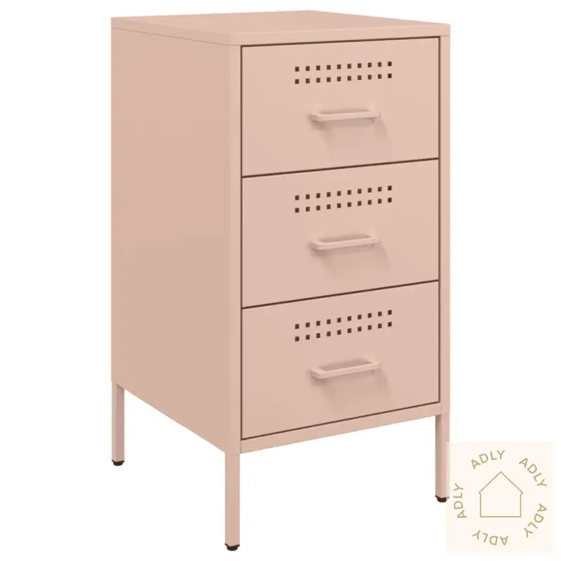 Nattbord 2 Stk Rosa 36X39X68 Cm Stål