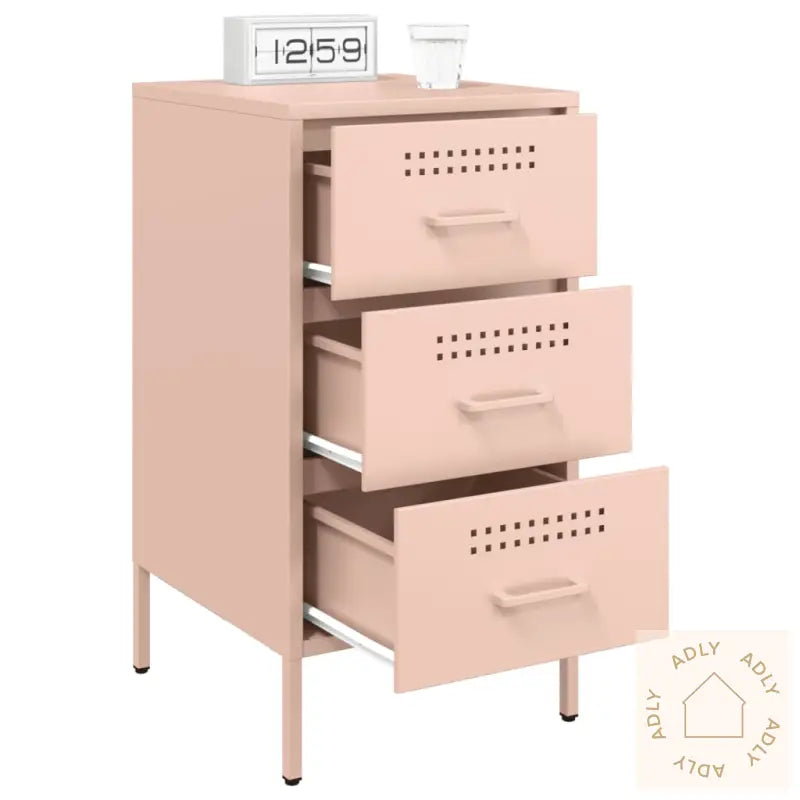 Nattbord 2 Stk Rosa 36X39X68 Cm Stål