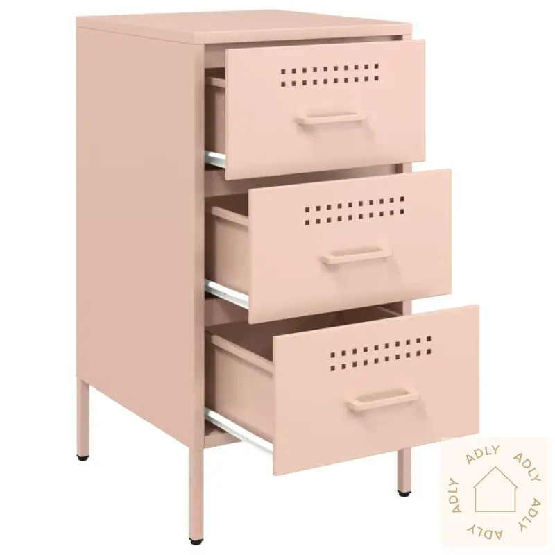 Nattbord 2 Stk Rosa 36X39X68 Cm Stål