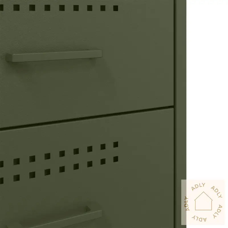 Nattbord 2 Stk Olivengrønn 36X39X68 Cm Stål