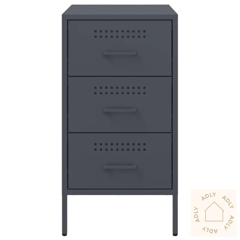 Nattbord 2 Stk Antrasitt 36X39X68 Cm Stål