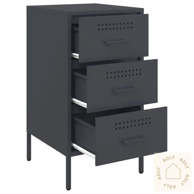 Nattbord 2 Stk Antrasitt 36X39X68 Cm Stål