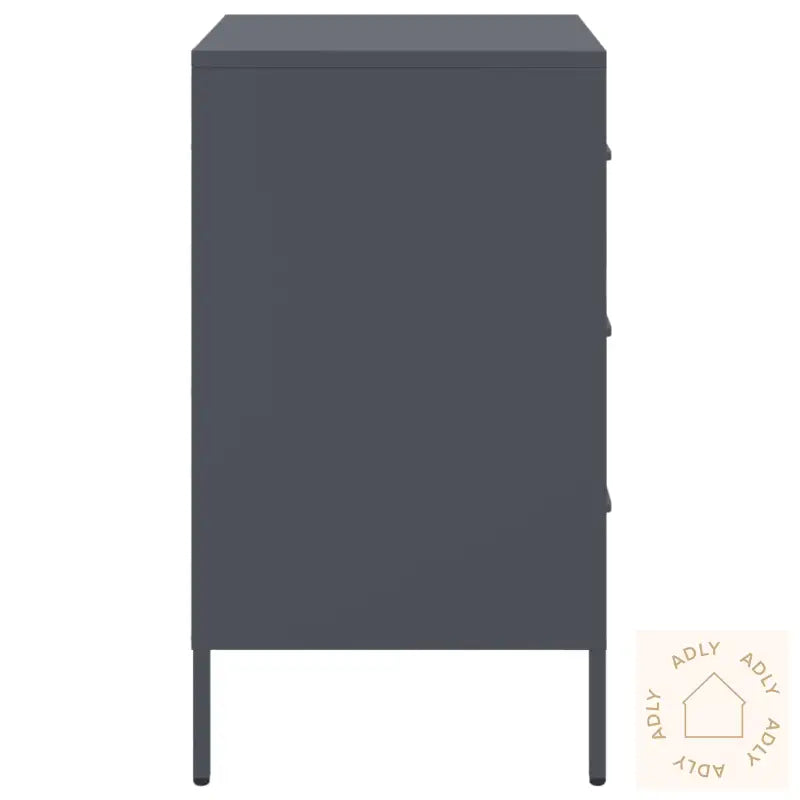 Nattbord 2 Stk Antrasitt 36X39X68 Cm Stål