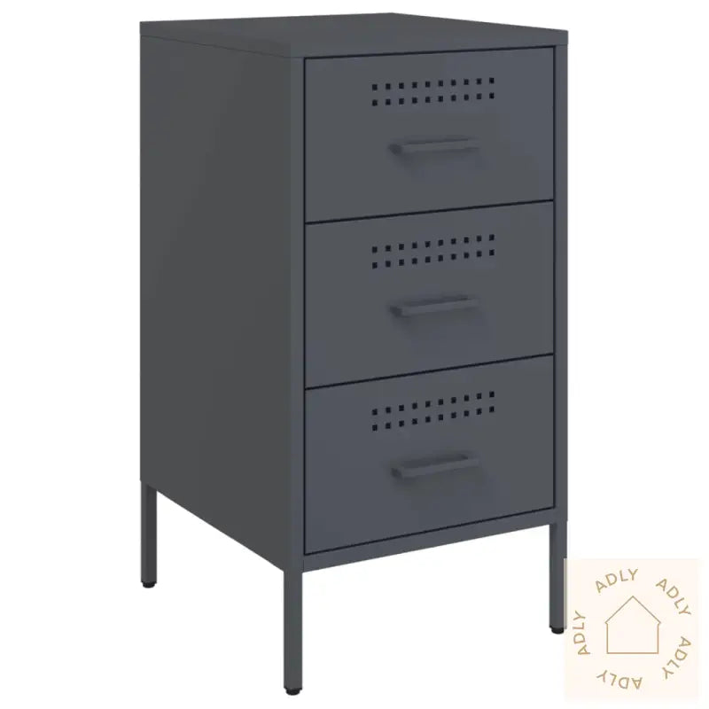 Nattbord 2 Stk Antrasitt 36X39X68 Cm Stål