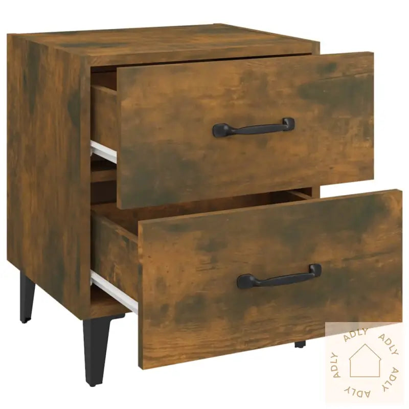 Nattbord 2 Stk Røkt Eik 40X35X47,5 Cm