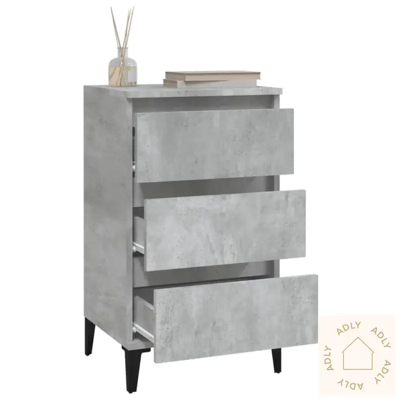 Nattbord Betonggrå 40X35X70 Cm Konstruert Tre