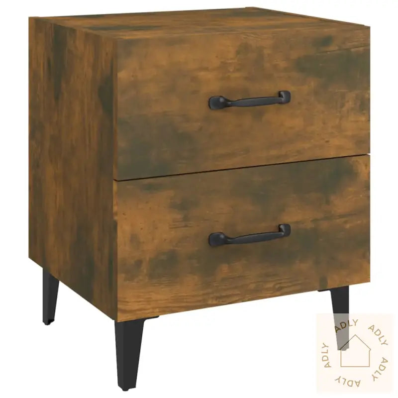 Nattbord 2 Stk Røkt Eik 40X35X47,5 Cm