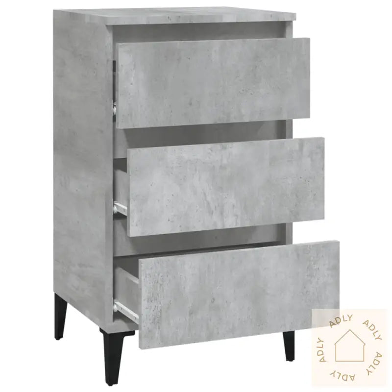 Nattbord Betonggrå 40X35X70 Cm Konstruert Tre