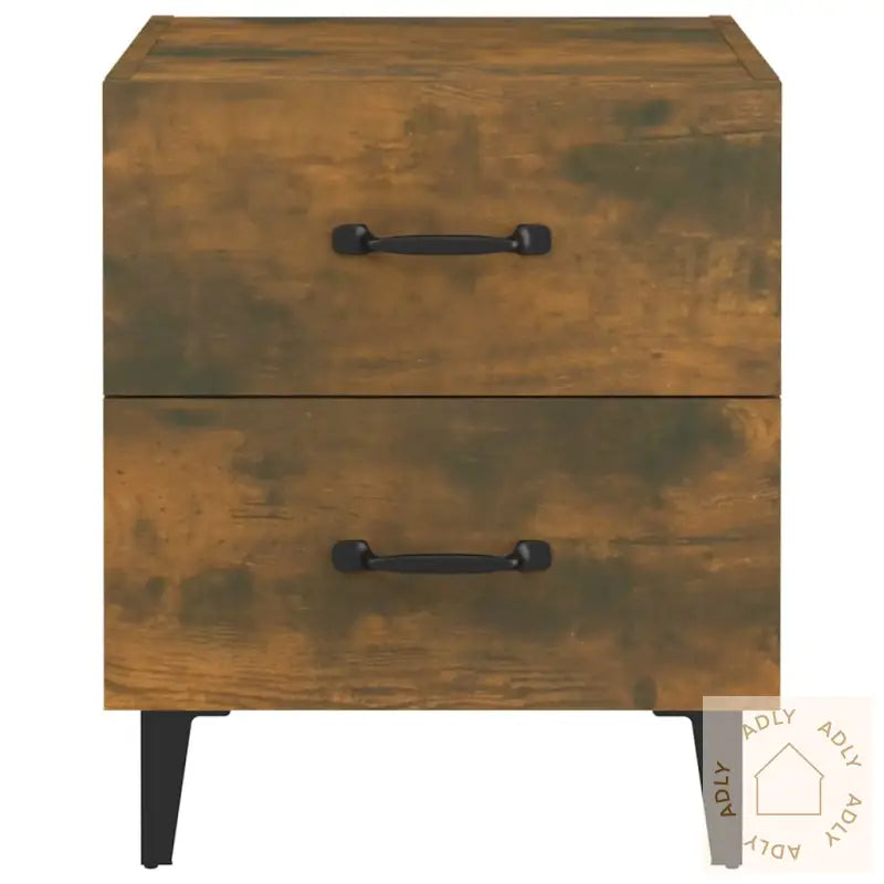 Nattbord 2 Stk Røkt Eik 40X35X47,5 Cm
