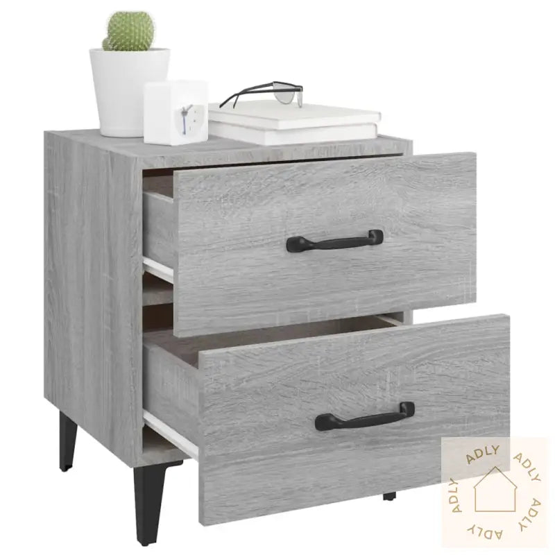 Nattbord Grå Sonoma 40X35X47,5 Cm