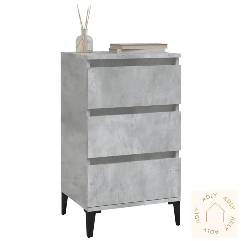 Nattbord Betonggrå 40X35X70 Cm Konstruert Tre