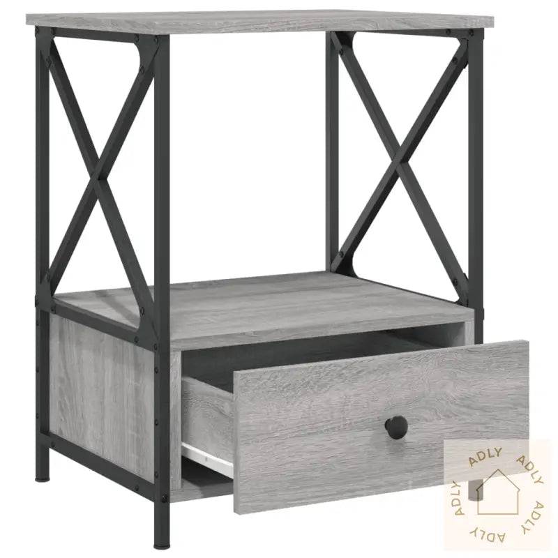 Nattbord 2 Stk Grå Sonoma 50X41X65 Cm Konstruert Tre