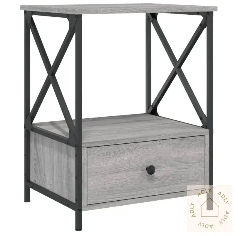 Nattbord 2 Stk Grå Sonoma 50X41X65 Cm Konstruert Tre