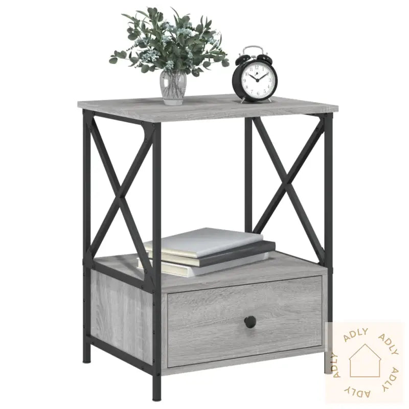 Nattbord 2 Stk Grå Sonoma 50X41X65 Cm Konstruert Tre