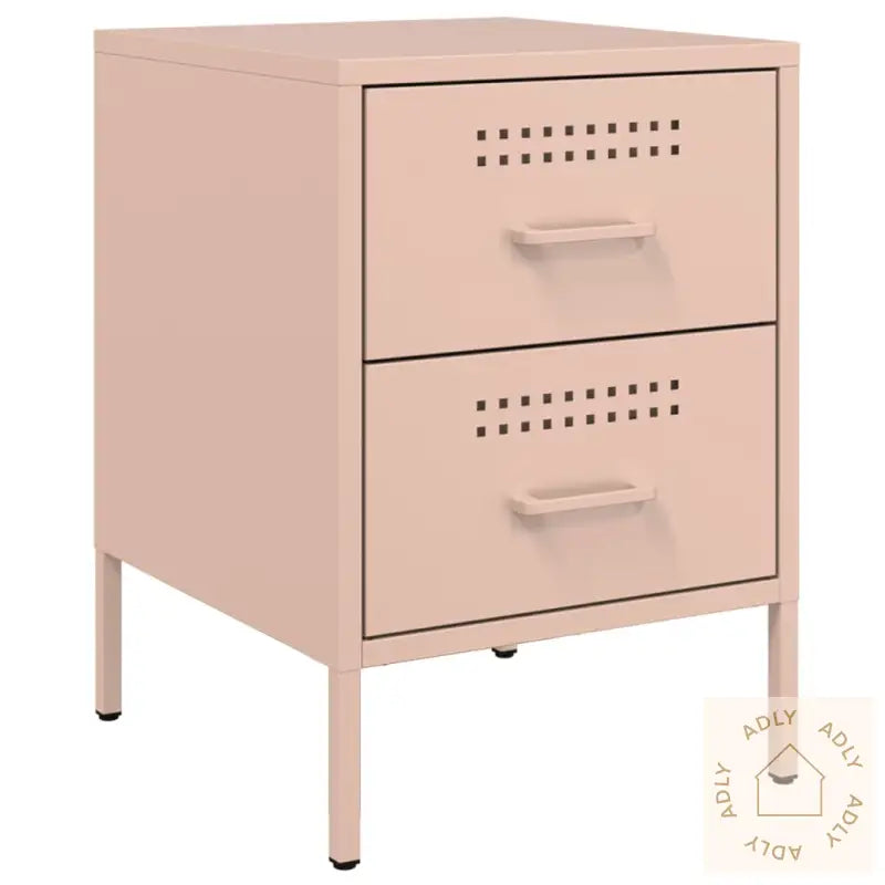 Nattbord 2 Stk Rosa 36X39X50,5 Cm Stål