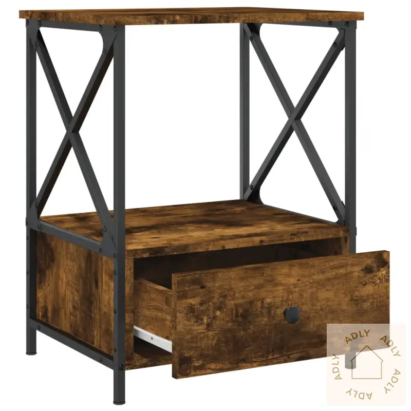 Nattbord 2 Stk Røkt Eik 50X41X65 Cm Konstruert Tre