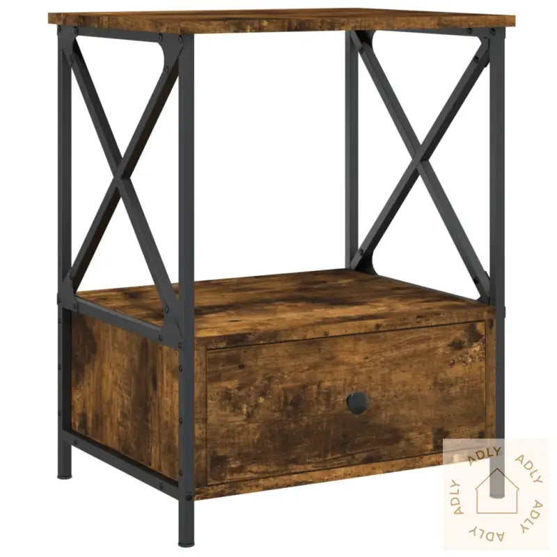 Nattbord 2 Stk Røkt Eik 50X41X65 Cm Konstruert Tre