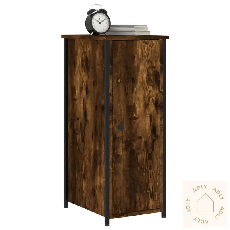Nattbord Røkt Eik 32X42X80 Cm Konstruert Tre