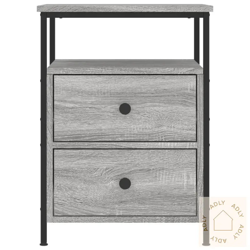 Nattbord 2 Stk Grå Sonoma 44X45X60 Cm Konstruert Tre