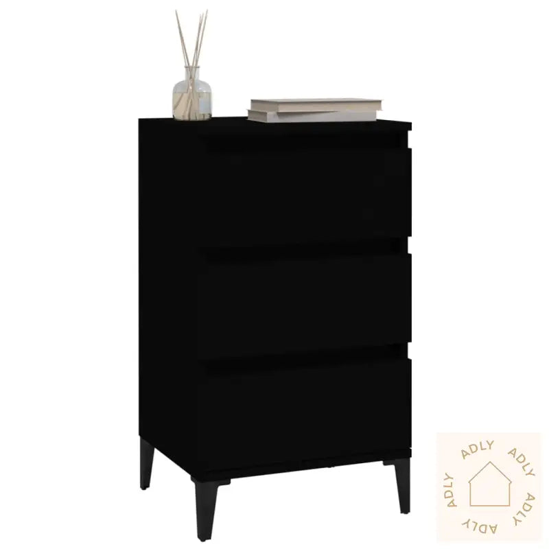 Nattbord Svart 40X35X70 Cm Konstruert Tre
