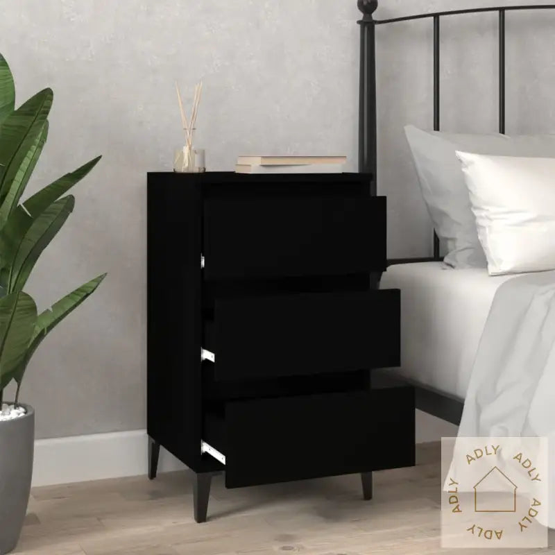 Nattbord Svart 40X35X70 Cm Konstruert Tre
