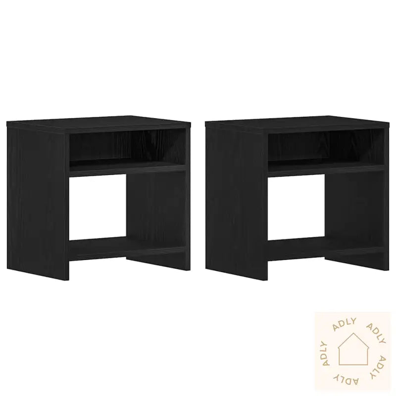 Nattbord 2 Stk Svart Eik 40X30X40 Cm Sponplate